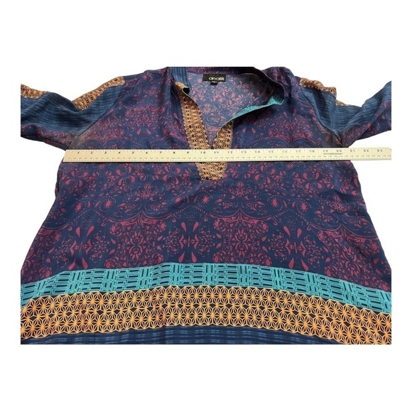 Analili Women Colorful Silk Blend Tunic Size Small - Picture 8 of 9